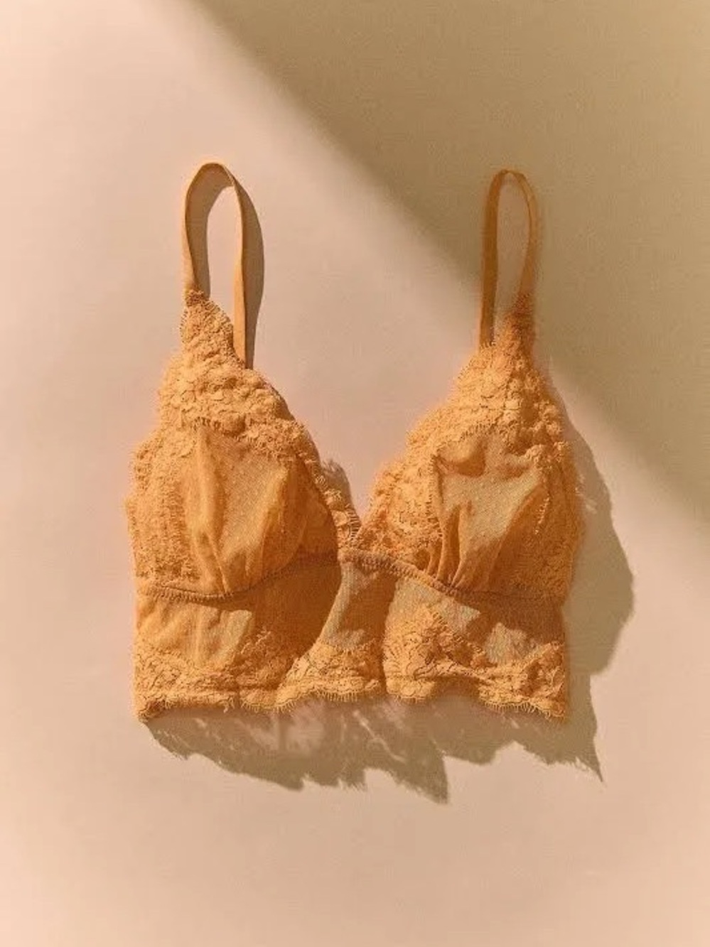 NEW Free People Fiona Mesh Longline Bralette in Warmth XL